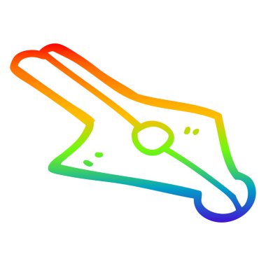 gökkuşağı gradyan çizgi çizim karikatür dolma kalem