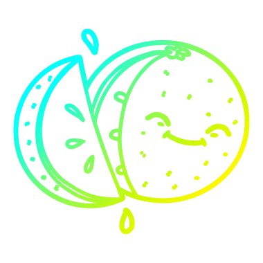 soğuk degrade çizgi çizim karikatür dilimlenmiş turuncu