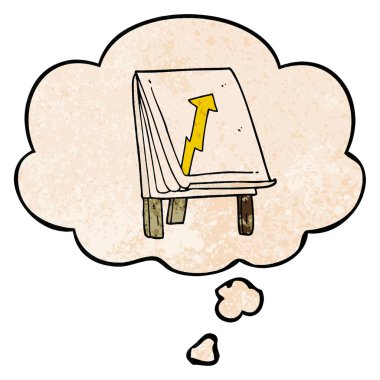 grunge t ok ve düşünce balonu ile karikatür iş grafiği