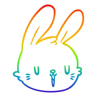 gökkuşağı gradyan çizgi çizim karikatür tavşan yüz