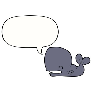 karikatür balina ve konuşma balonu