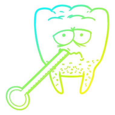 soğuk degrade çizgi çizim karikatür sağlıksız diş