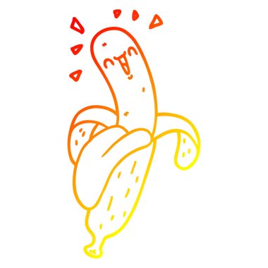 sıcak degrade çizgi çizim karikatür muz