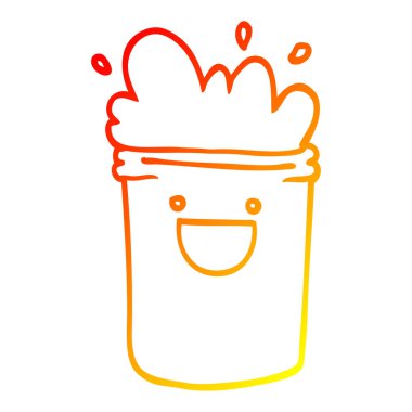 sıcak degrade çizgi çizim karikatür mutlu içecekler