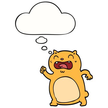 karikatür kedi ve düşünce balonu