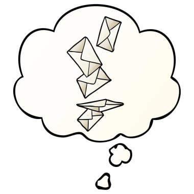 çizgi film harfleri ve pürüzsüz degrade tarzında düşünce balonu