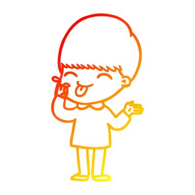 sıcak degrade çizgi çizim karikatür çocuk dil dışarı yapışmasını