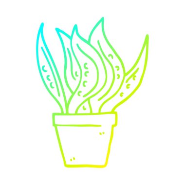 soğuk degrade çizgi çizim karikatür ev bitki