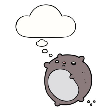 karikatür ayı ve düşünce balonu