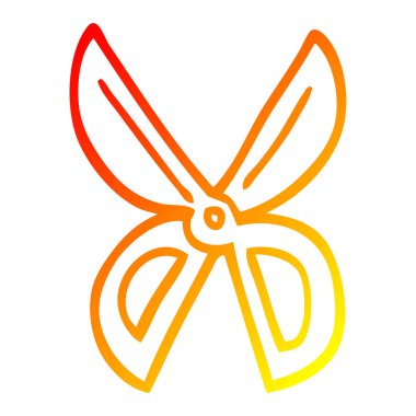 sıcak degrade çizgi çizim karikatür makası