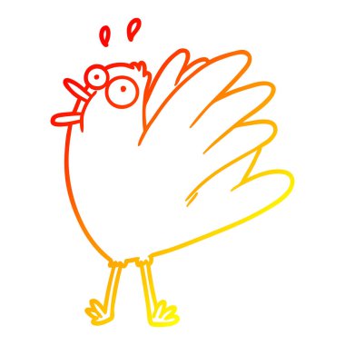 sıcak degrade çizgi çizim karikatür kuş cıyarak