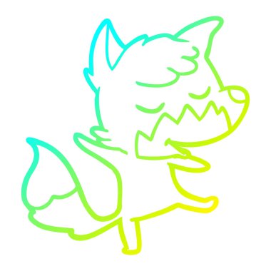 soğuk degrade çizgi çizim dostu karikatür tilki