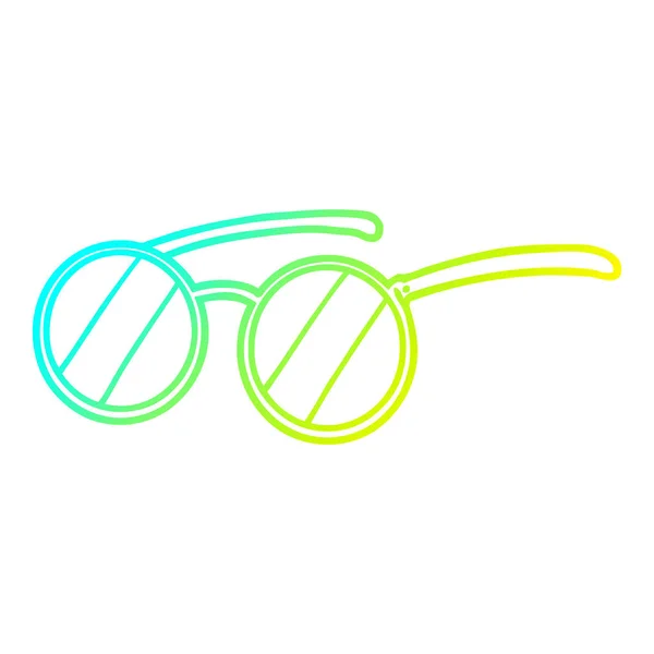 Línea de gradiente frío dibujo dibujos animados gafas — Archivo Imágenes Vectoriales