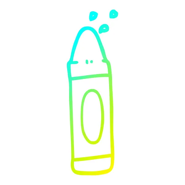 Línea de gradiente frío dibujo de dibujos animados crayón verde — Vector de stock
