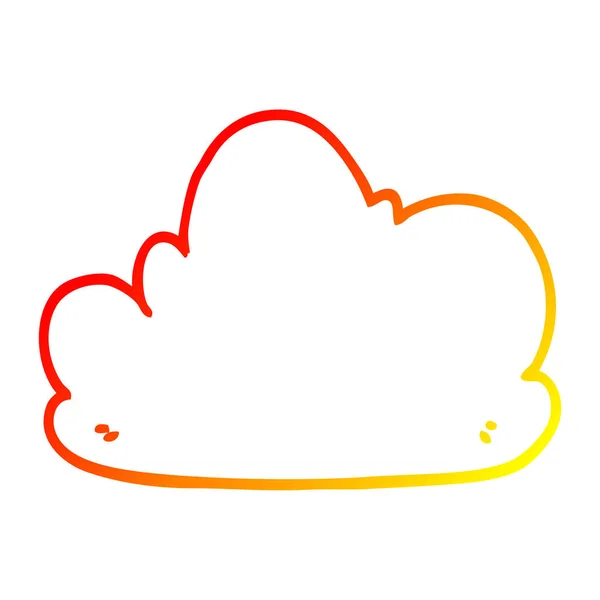 Čára teplého přechodu kresba kreslený mrak — Stockový vektor