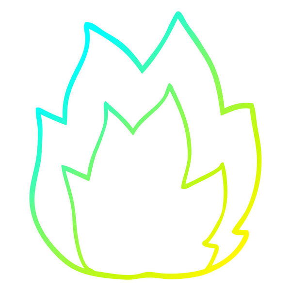 cold gradient line drawing cartoon fire explosion
