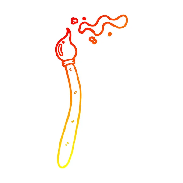 Linea gradiente caldo disegno pennello cartone animato — Vettoriale Stock