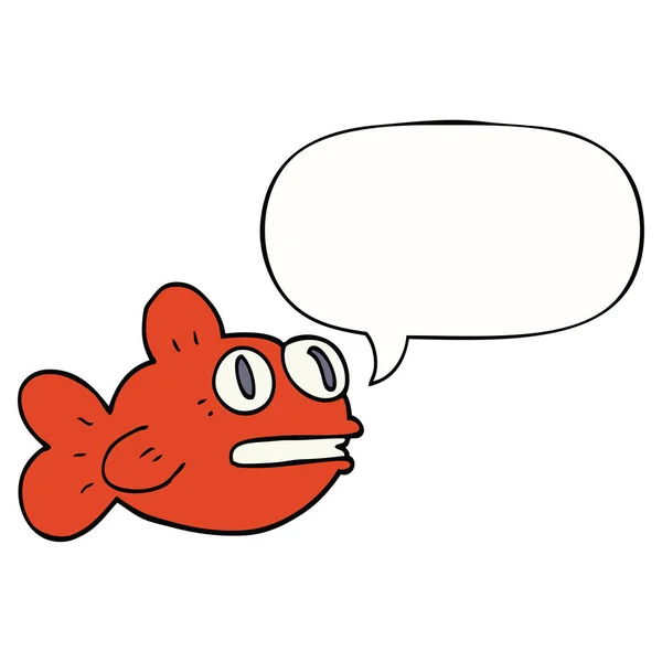 Peixes desenhos animados e bolha de fala — Vetor de Stock