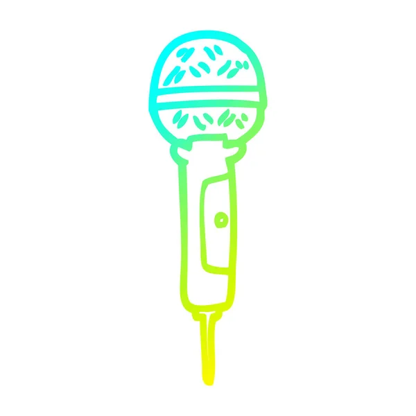 Linea gradiente freddo disegno del microfono del fumetto — Vettoriale Stock