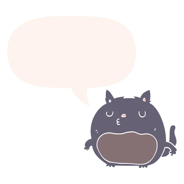 Dibujos animados gato y el habla burbuja en estilo retro — Vector de stock