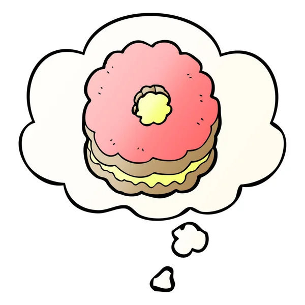 Biscuit de dessin animé et bulle de pensée en style dégradé lisse — Image vectorielle