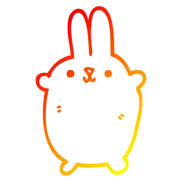 Linea gradiente caldo disegno cartone animato coniglio — Vettoriale Stock