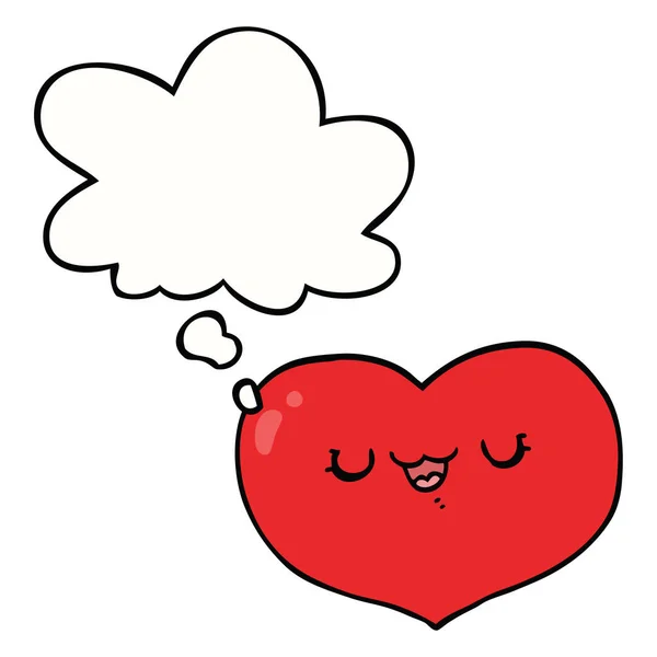 Dessin animé amour coeur et pensée bulle — Image vectorielle