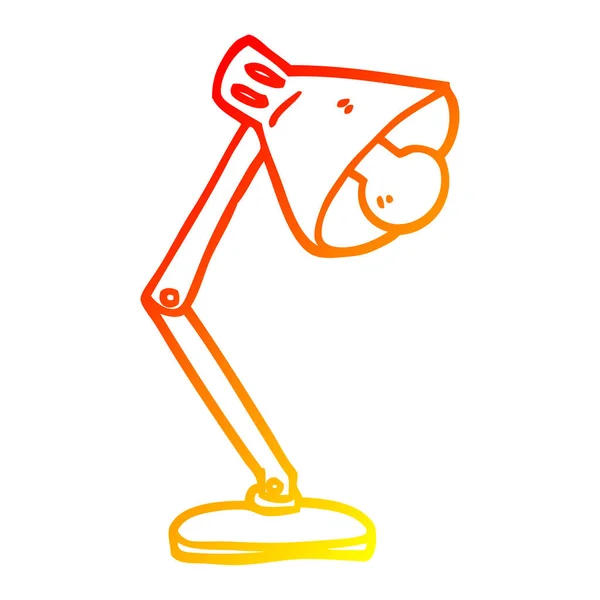 Warm gradient line drawing cartoon office lamp — Stock Vector