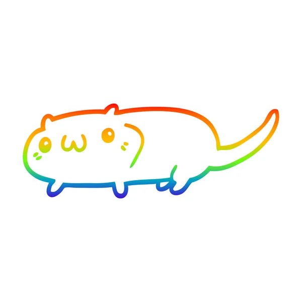 Gökkuşağı degrade çizgi çizim karikatür kedi — Stok Vektör