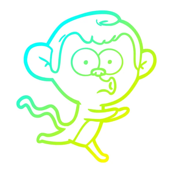 Kall gradient linje ritning tecknad TUTNING Monkey — Stock vektor