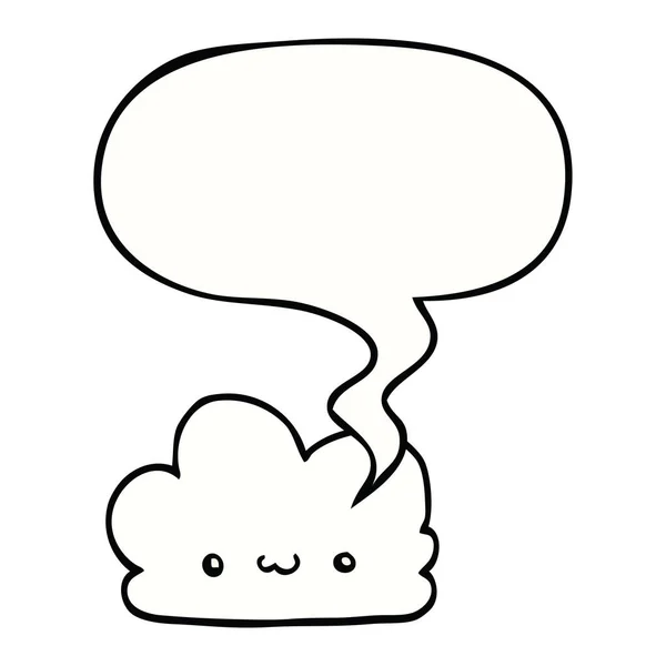 Cute cartoon cloud and speech bubble — Stock Vector