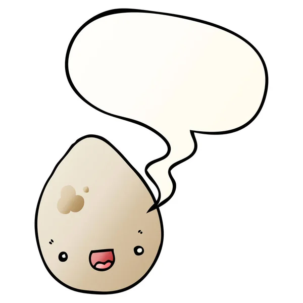 Kreslená bublina pro vejce a řeči v hladkém stylu přechodu — Stockový vektor
