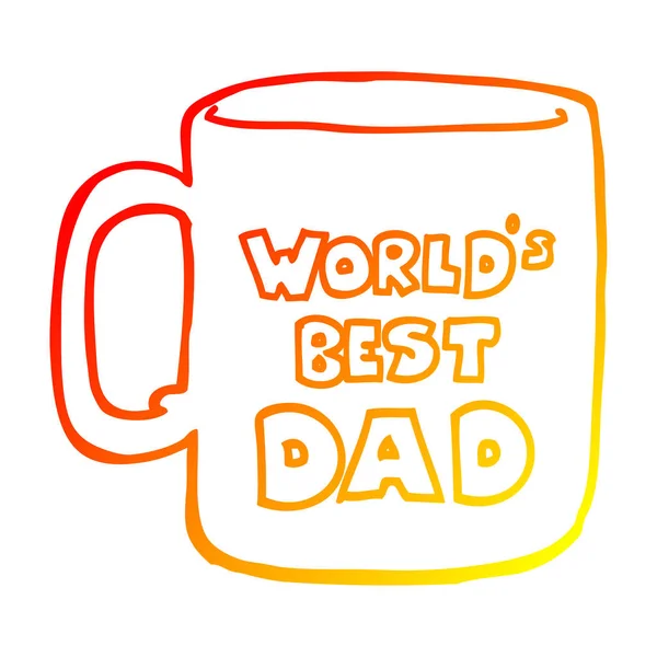 温暖的渐变线绘制世界最好的爸爸杯 — 图库矢量图片