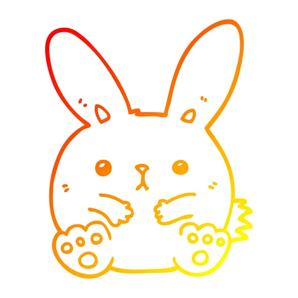 Chaud gradient ligne dessin dessin animé lapin — Image vectorielle