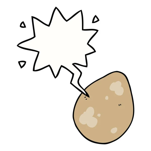 Cartoon egg and speech bubble — Stock Vector