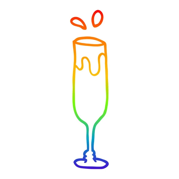 Gradient linia nachylenie rysunek tęcza szampan — Wektor stockowy