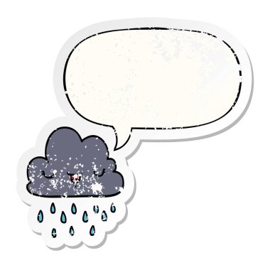 fırtına bulutlar ve konuşma Bubble sıkıntı etiket