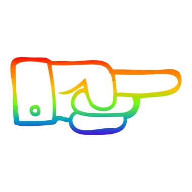 gökkuşağı gradyan çizgi çizim karikatür işaret eli