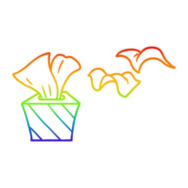 dokuların gökkuşağı gradyan çizgi çizim karikatür kutusu