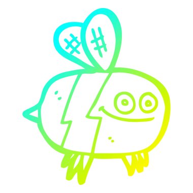 soğuk degrade çizgi çizim karikatür arı