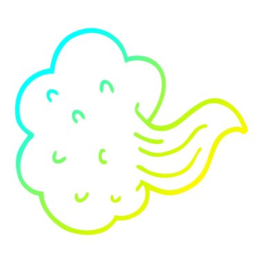 soğuk degrade çizgi çizim karikatür whooshing bulut