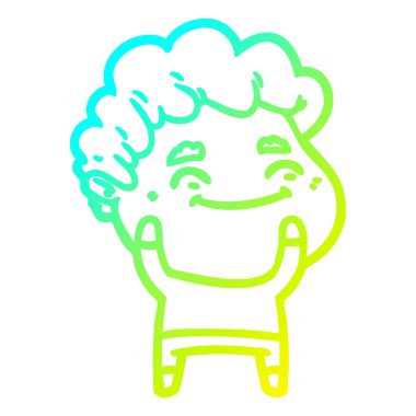 soğuk degrade çizgi çizim karikatür dostu adam