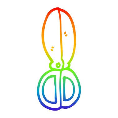 gökkuşağı gradyan çizgi çizim karikatür kapalı makas