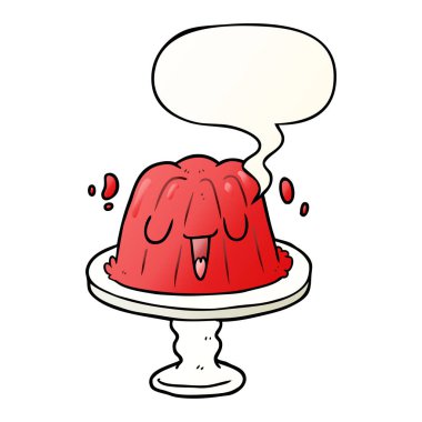 pürüzsüz grad plaka sallanan ve konuşma balonu karikatür jöle