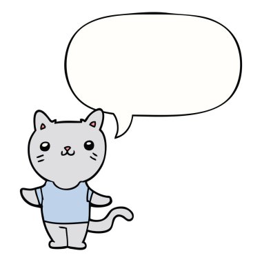 karikatür kedi ve konuşma balonu