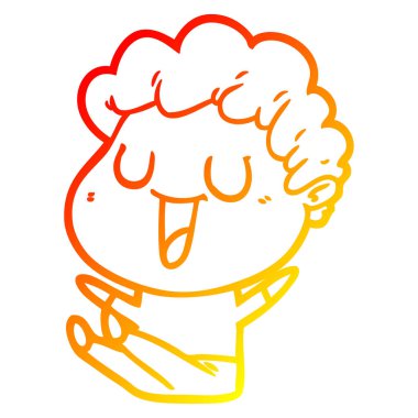 sıcak degrade çizgi çizim gülen karikatür adam