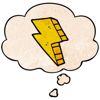 karikatür yıldırım ve grunge doku patt düşünce kabarcık