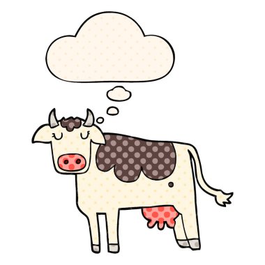 çizgi roman tarzında çizgi film ve düşünce balonu