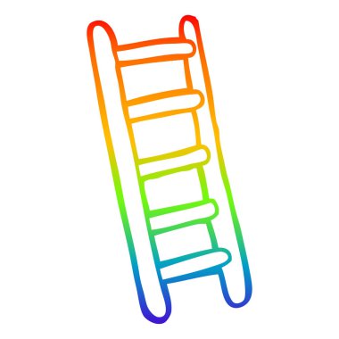gökkuşağı degrade çizgi çizim karikatür merdiven