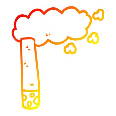 sıcak degrade çizgi çizim karikatür sigara